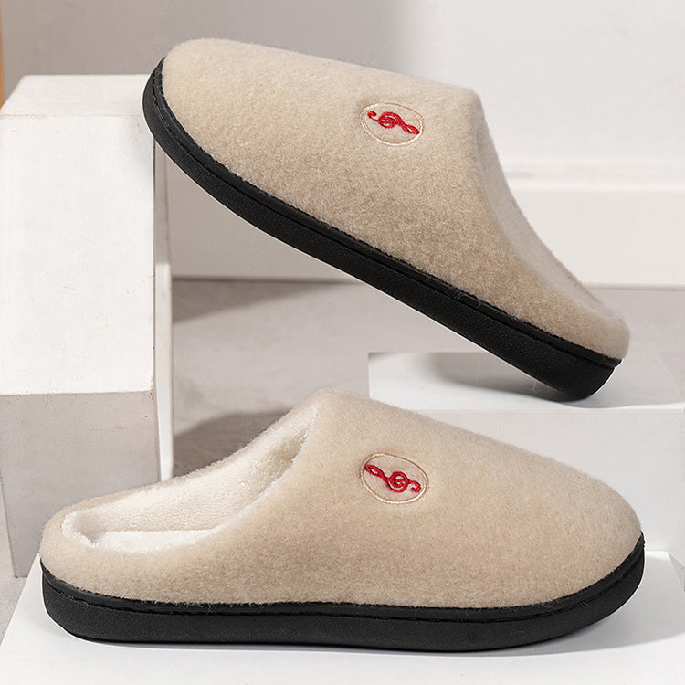 Casual Women’s Home Slippers | Warm & Elegant Music Note Design