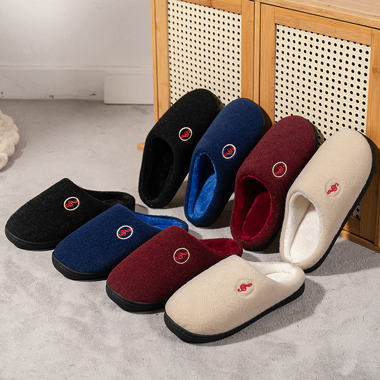 Casual Women’s Home Slippers | Warm & Elegant Music Note Design