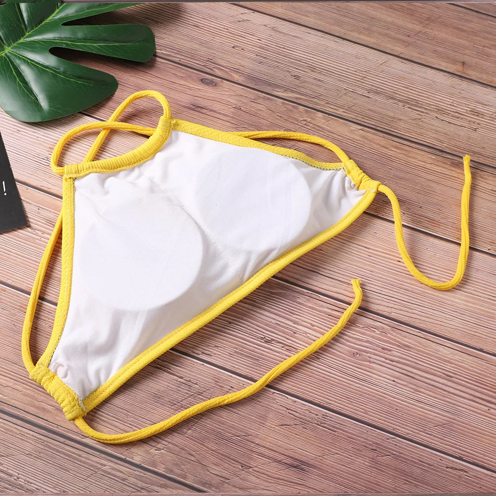Sexy Solid Push-Up Bikini Set – Women’s Bandage Swimwear Beachwear