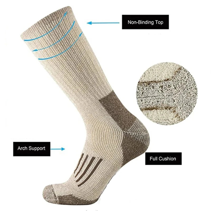 80% Merino Wool Hiking Crew Socks for Men