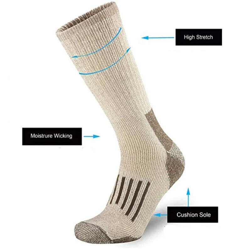 80% Merino Wool Hiking Crew Socks for Men