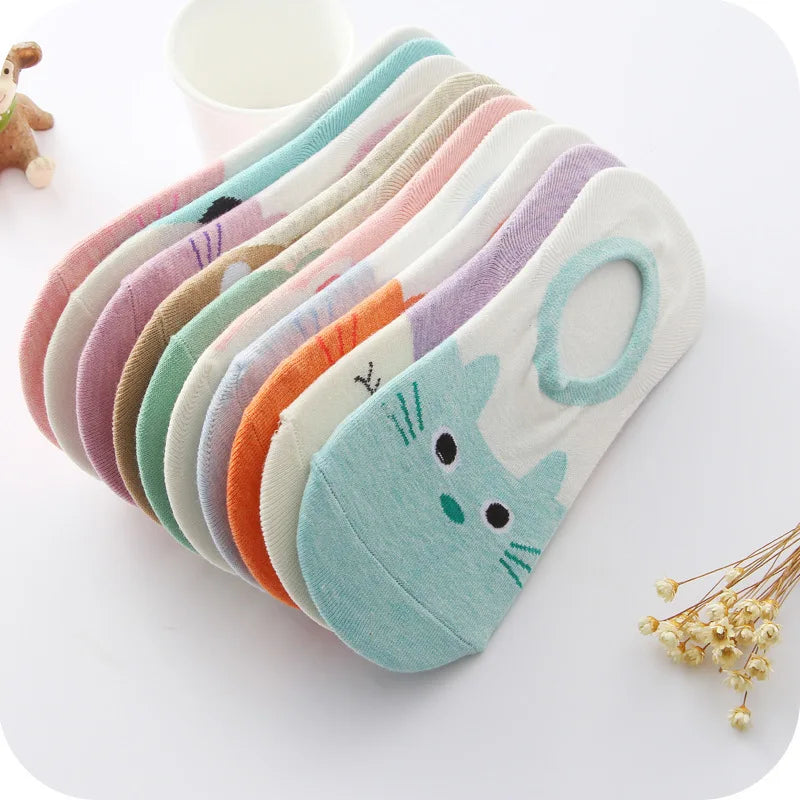 Colorful Animal Invisible Cotton Socks