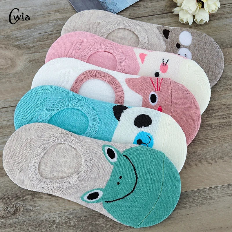 Colorful Animal Invisible Cotton Socks