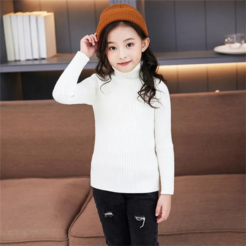 Baby Girls & Boys Winter Turtleneck Knitted Sweaters
