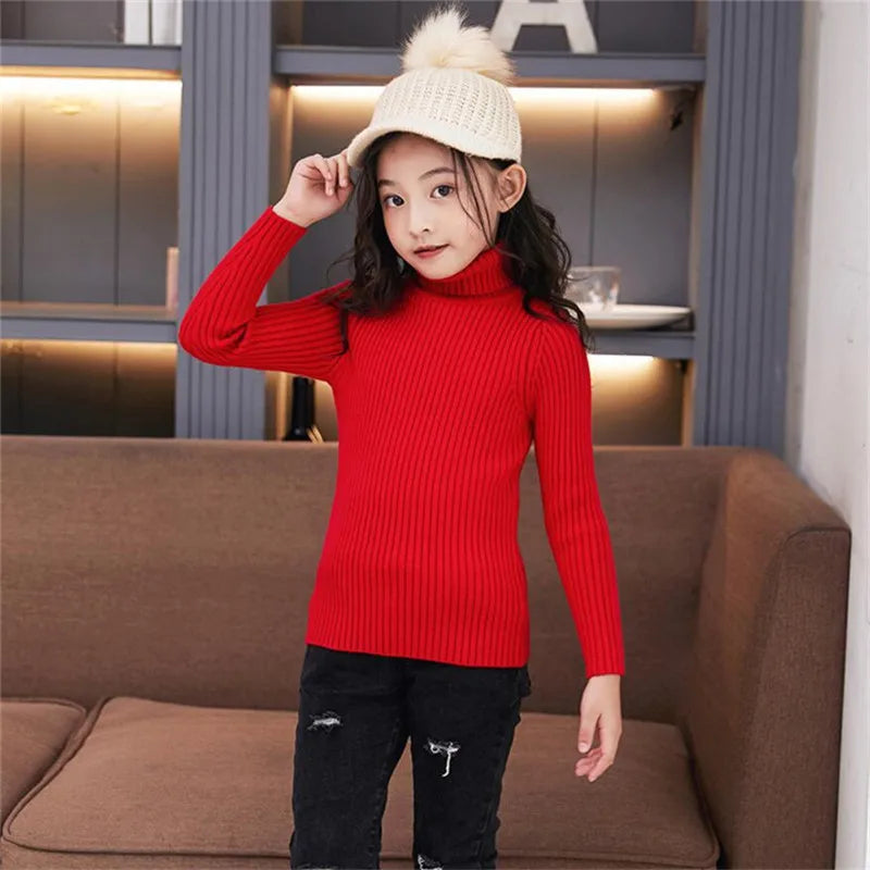 Baby Girls & Boys Winter Turtleneck Knitted Sweaters