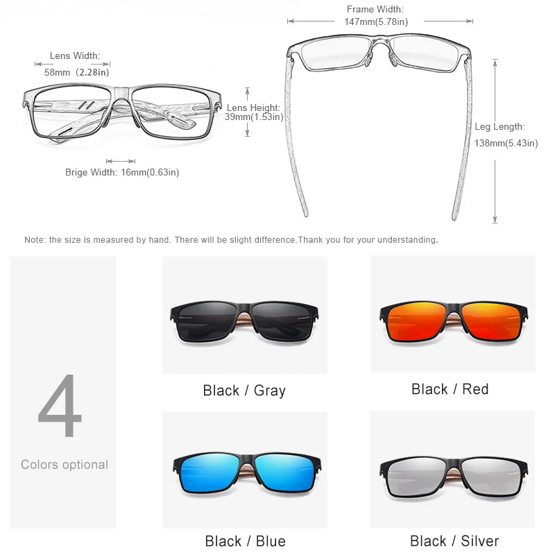 KINGSEVEN Aluminum & Walnut Wood Sunglasses