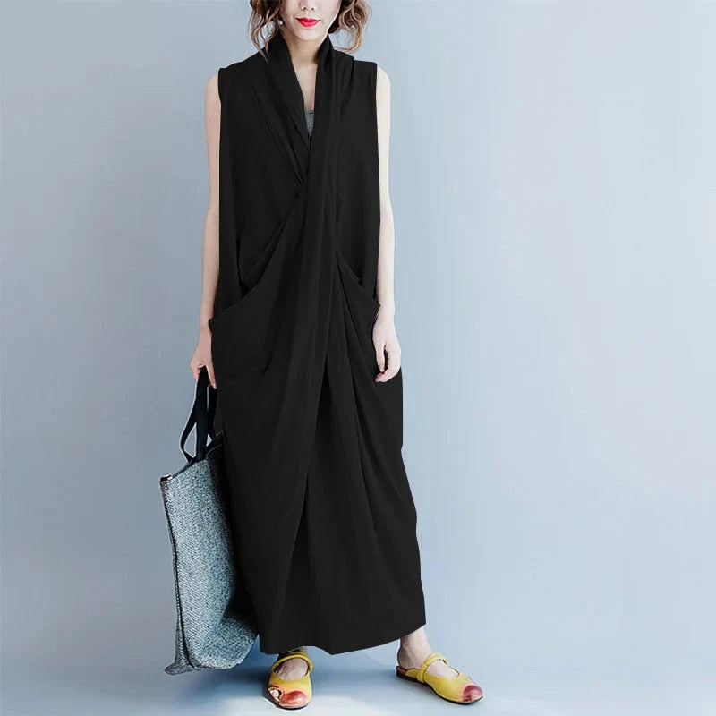 ZANZEA Oversize Asymmetrical Maxi Dress