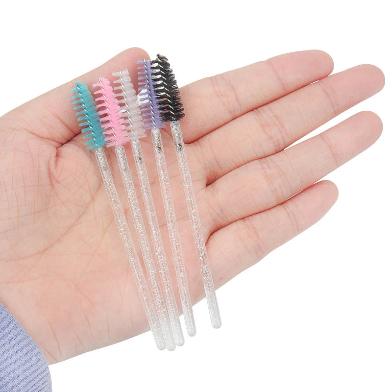 Disposable Crystal Eyelash Brush Comb - 50/100 pcs Mascara Wands Makeup Brushes