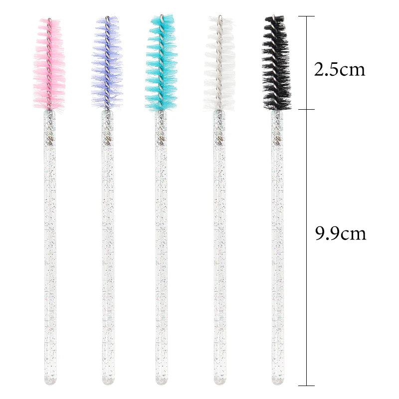 Disposable Crystal Eyelash Brush Comb - 50/100 pcs Mascara Wands Makeup Brushes