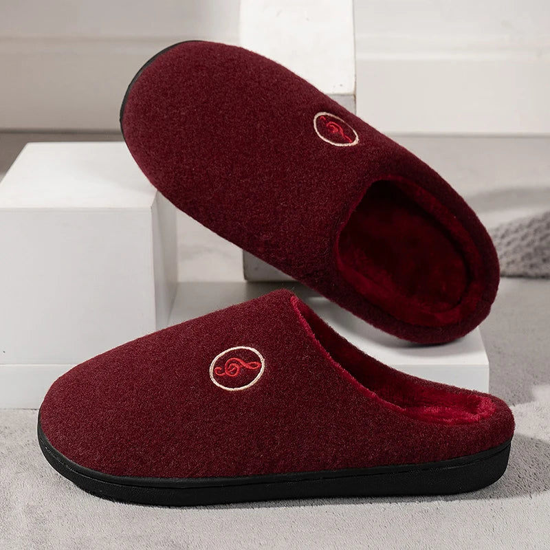 Casual Women’s Home Slippers | Warm & Elegant Music Note Design