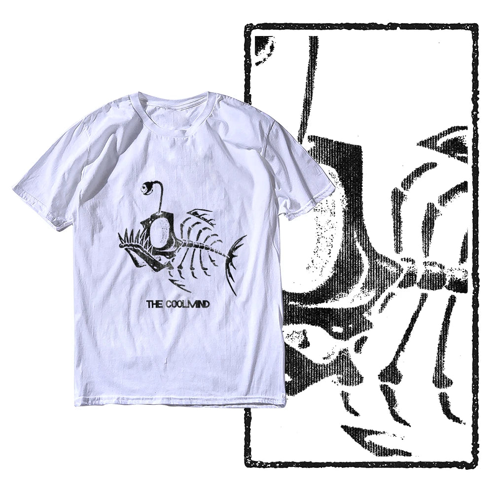 Bonefish Skull Deep Sea Fish Skeleton T-Shirt | Funny Fisherman Oversized Tee