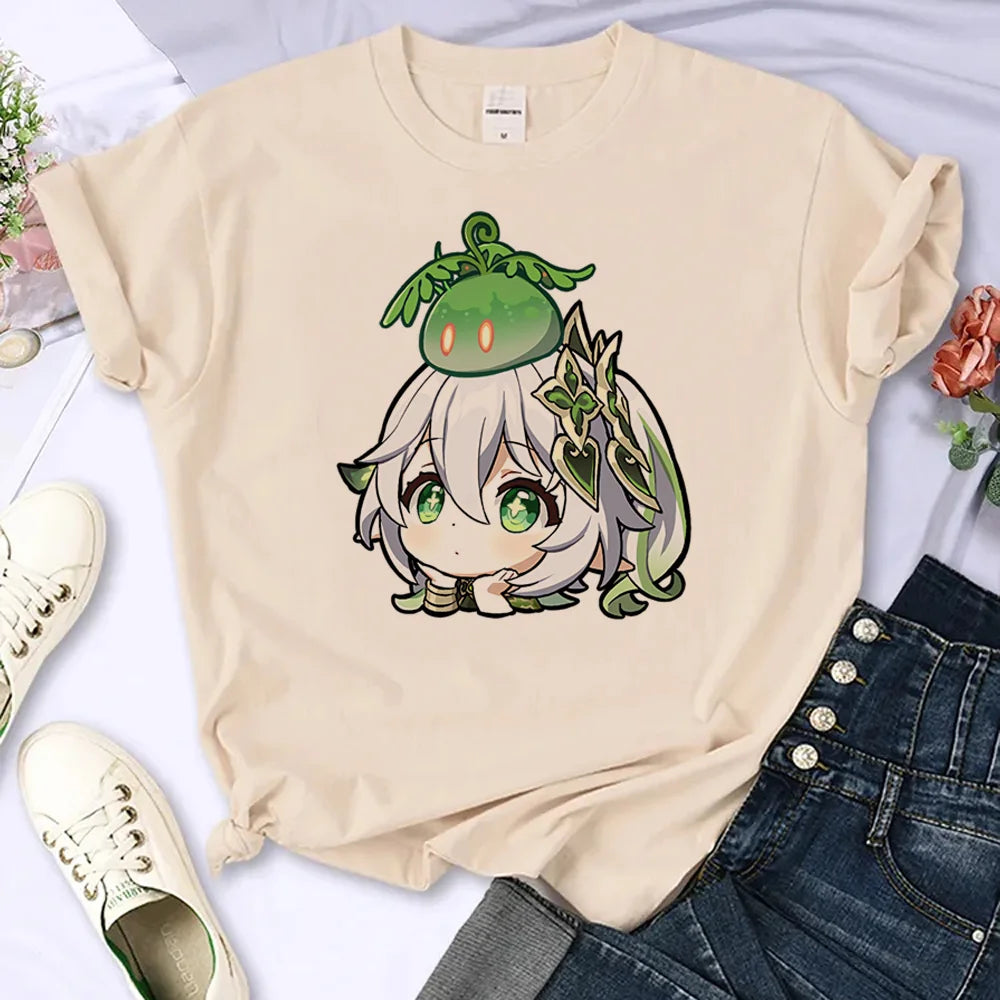 Women’s Genshin Impact Manga T-Shirt | Harajuku Summer Comic Tee