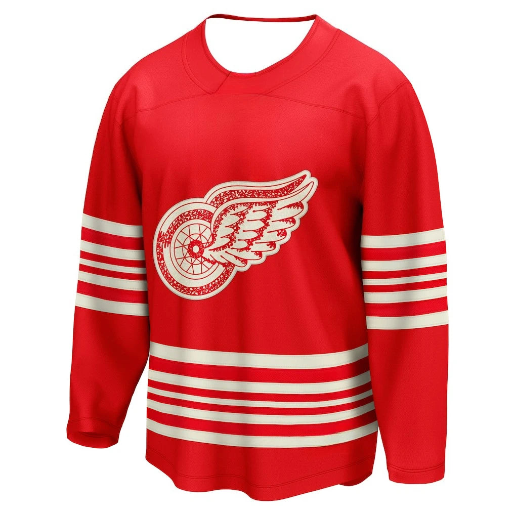 Hockey Jersey Iconic Winged Wheel Logo Long-Sleeve 3D HD Print Shirt | Unisex Fan Apparel