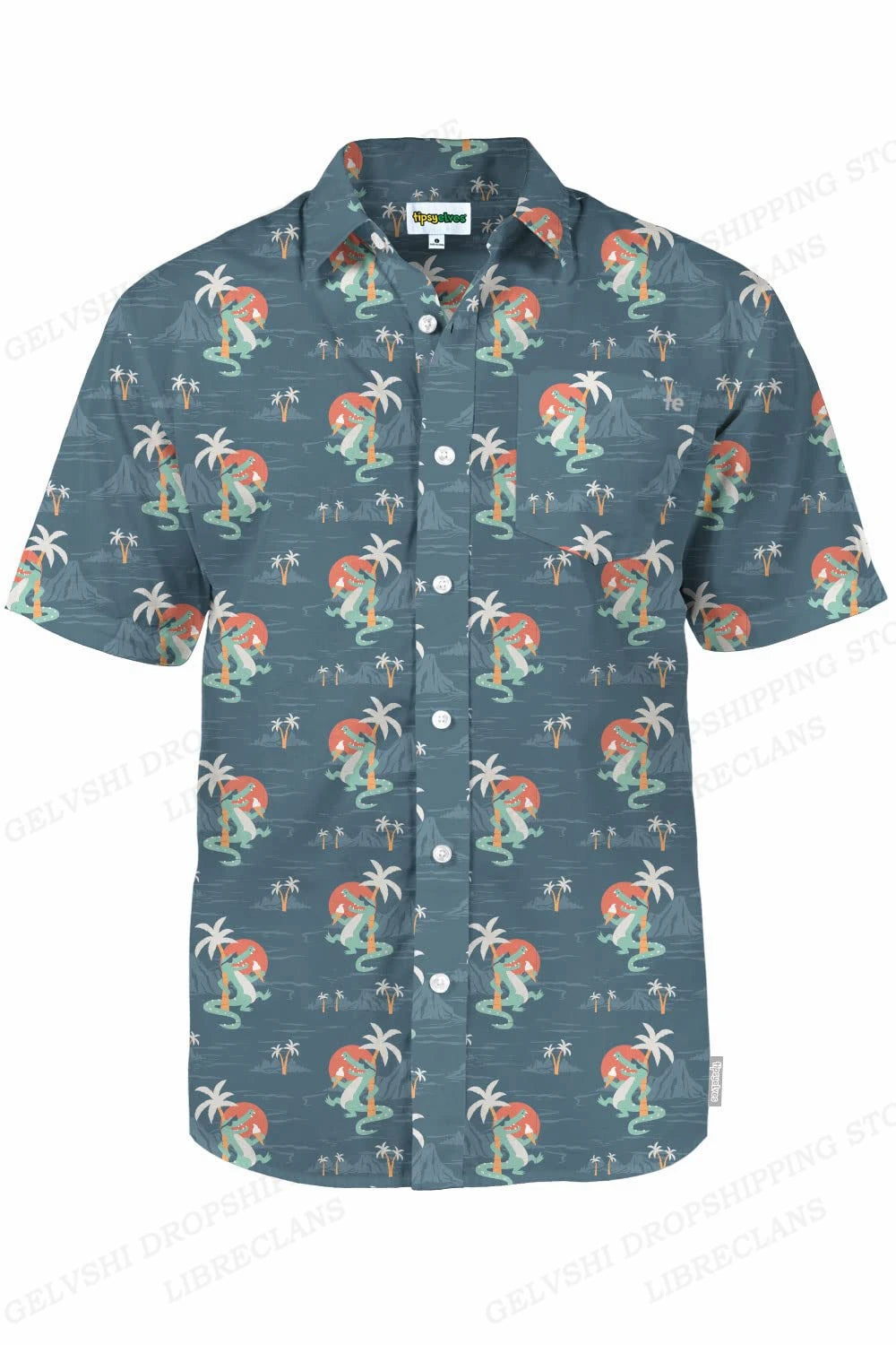 Duck 3D Print Casual Lapel Shirt | Unisex Beach Vacation Short Sleeve Blouse