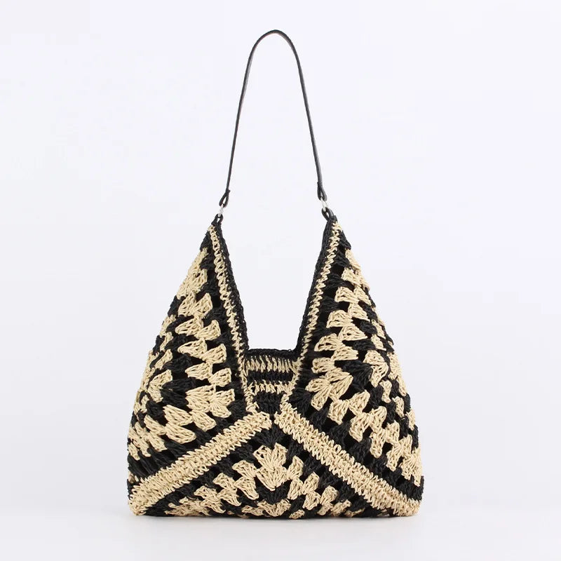 Vintage Straw Tote Bag for Women