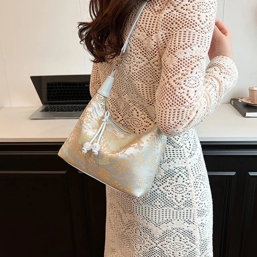 Embroidered Chinese Style Canvas Handbag