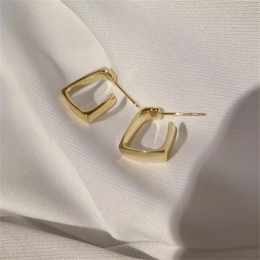 Gold Irregular U-Shaped Studs for Women