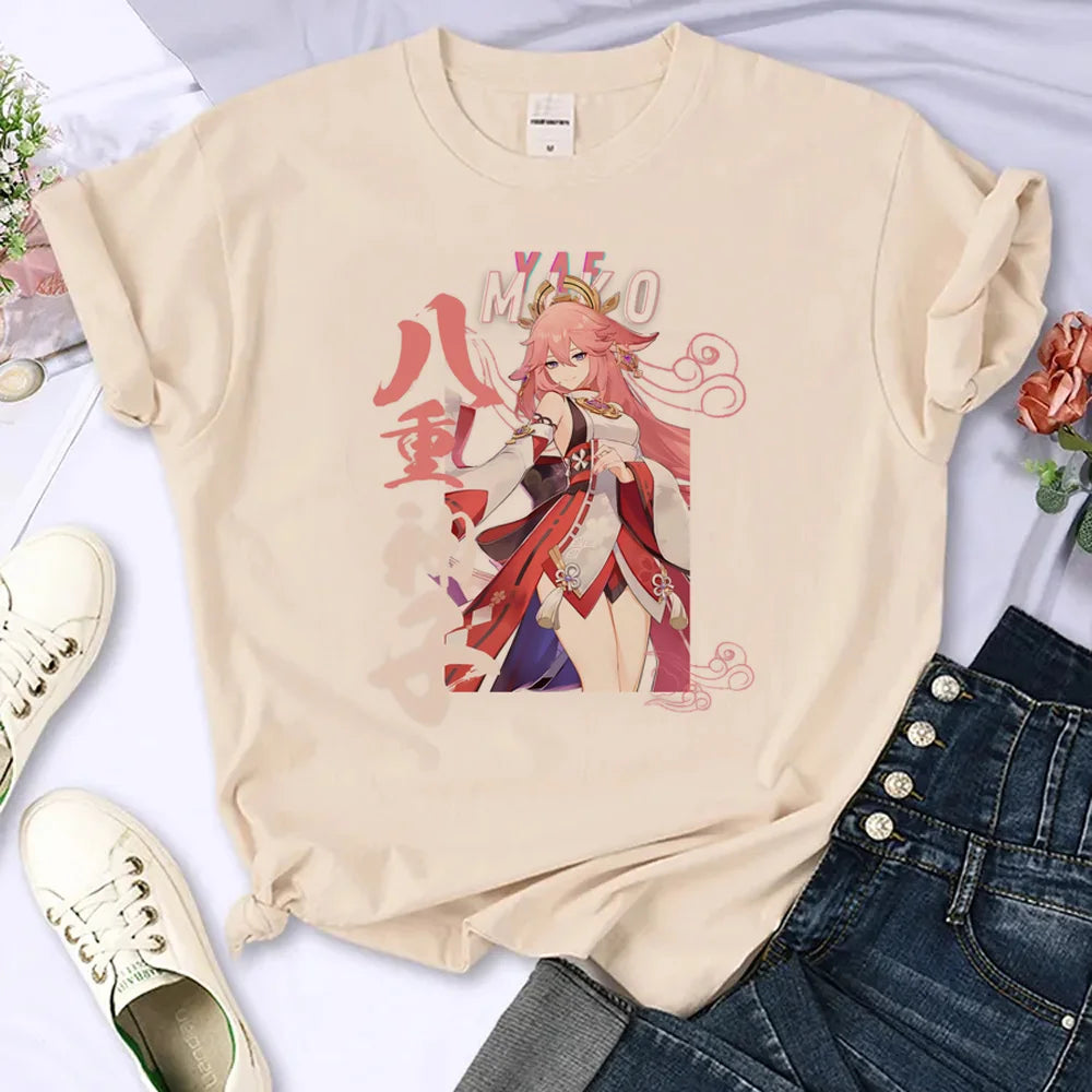 Women’s Genshin Impact Manga T-Shirt | Harajuku Summer Comic Tee