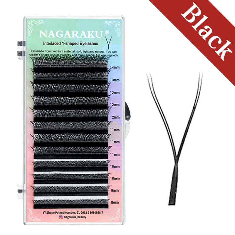 YY Shape Double/Three Split Tips Triple Top Interlaced Root Eyelash Extensions - Amazing G