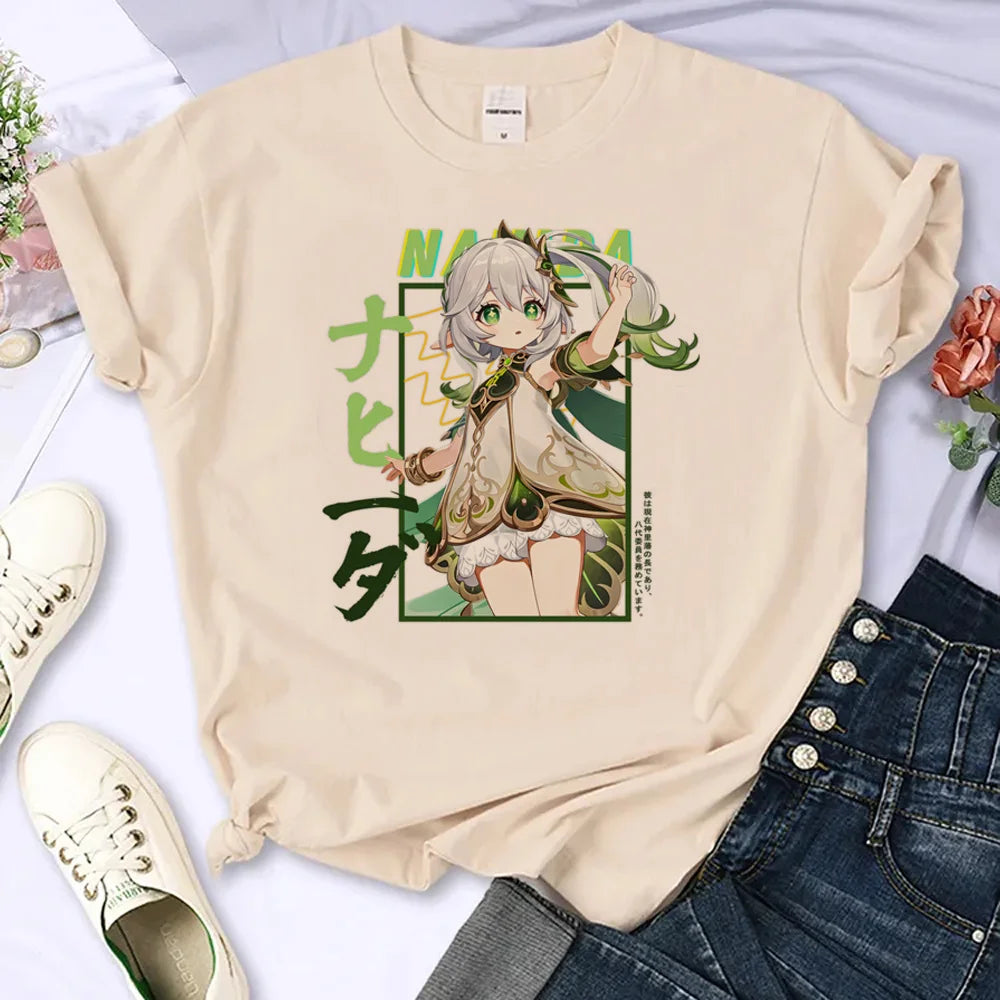 Women’s Genshin Impact Manga T-Shirt | Harajuku Summer Comic Tee