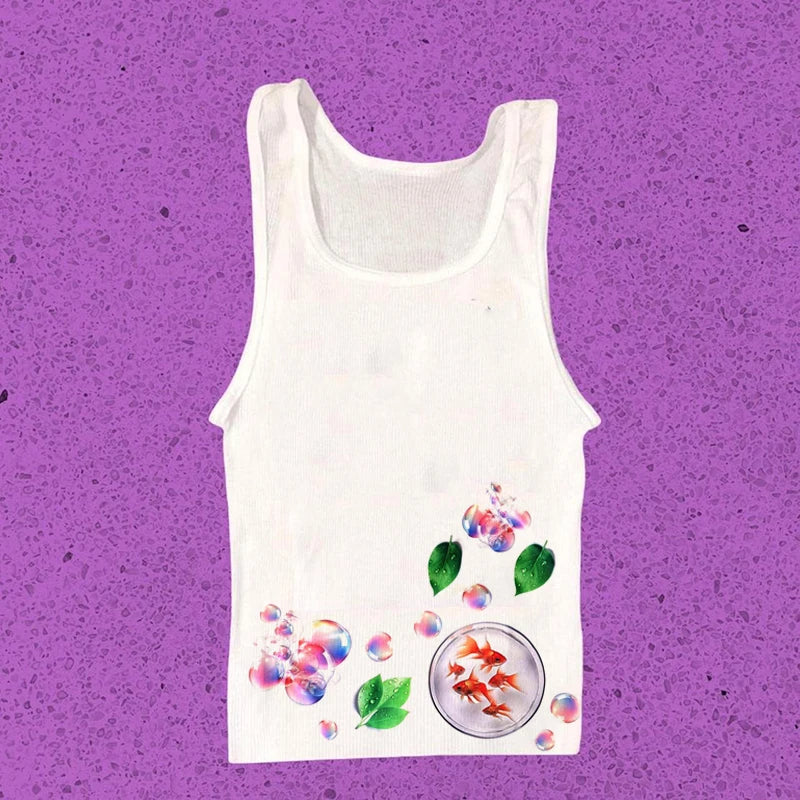 Vintage Y2K Baby Tee – Graphic Print Crop Top