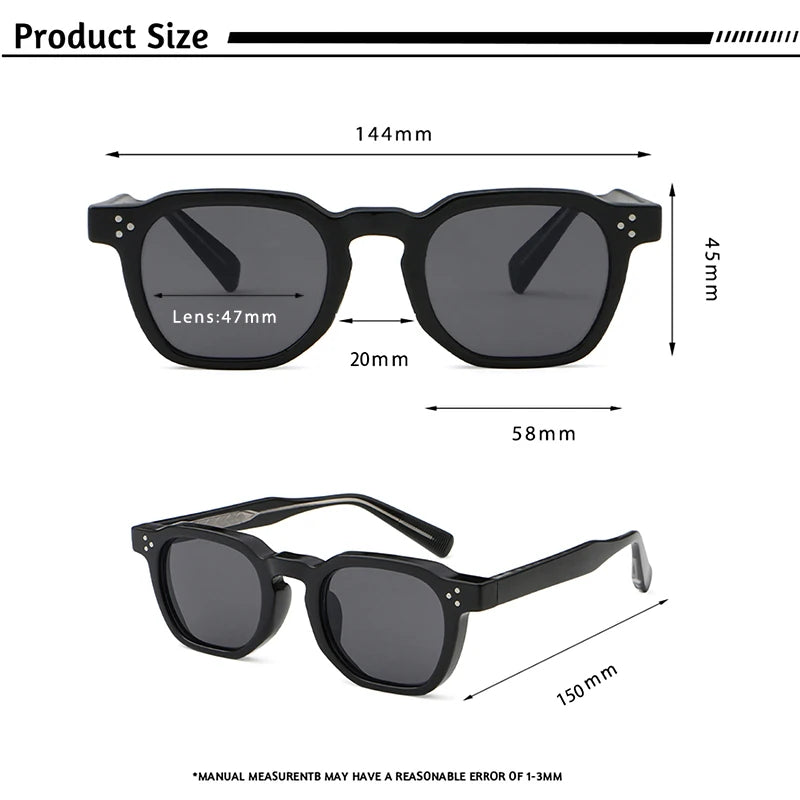 CATERSIDE Retro Punk Square Sunglasses