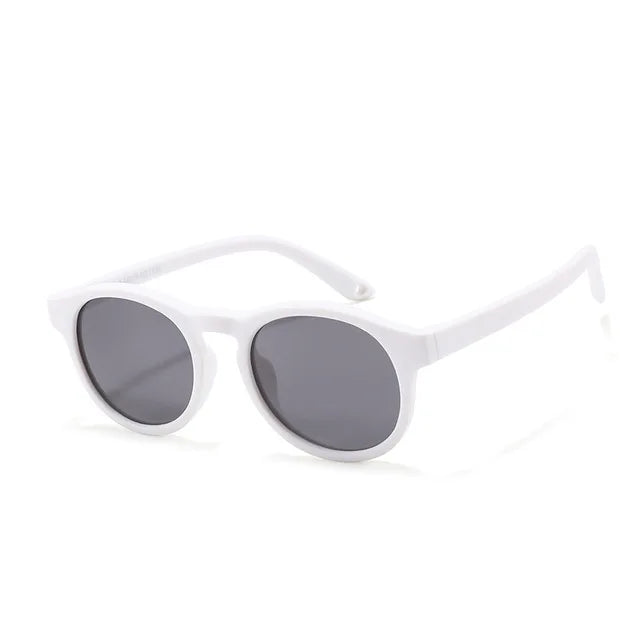 Baby’s First Sunglasses with Strap – Round Flexible Polarized UV400 Silicone Shades