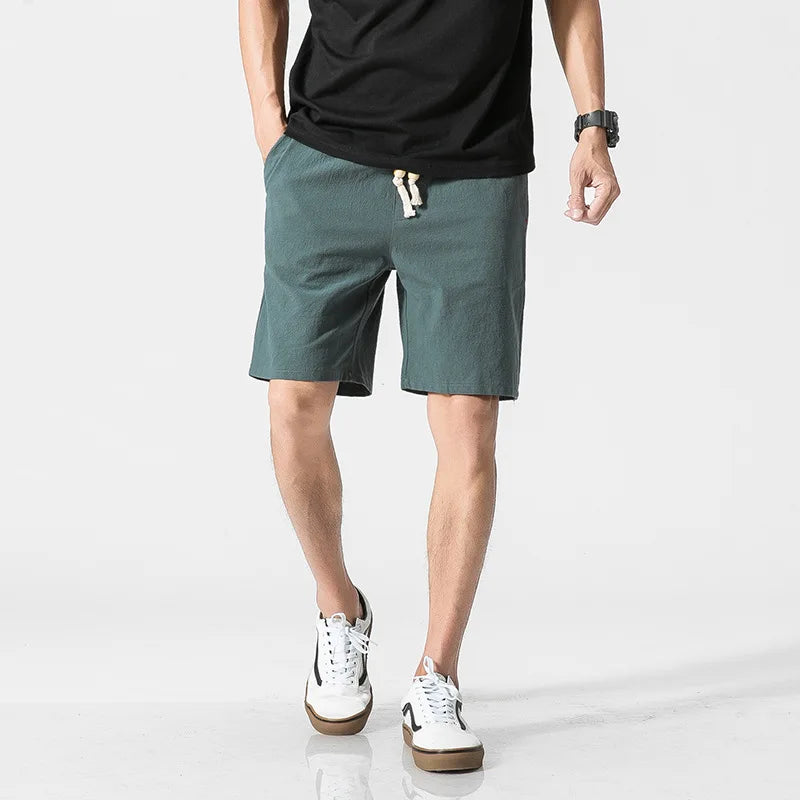 Men’s Cotton Linen Beach Board Shorts