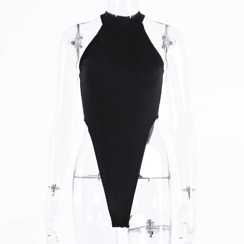 Sexy Neon Women’s Sleeveless Backless Skinny Bodysuit