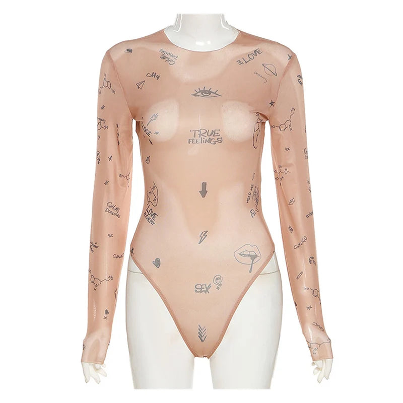 Sexy Slim Fit Long-Sleeve One-Piece Bodysuit for Women