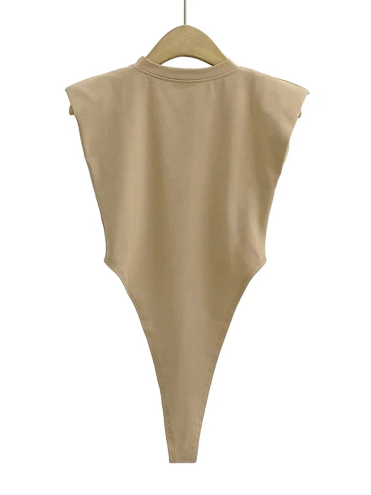 Sexy Bodycon Bodysuit – Padded Shoulder, Black & White