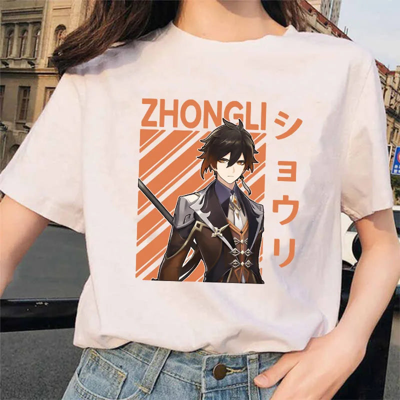 Women’s Genshin Impact Zhong Li T-Shirt | Cartoon Streetwear Tee