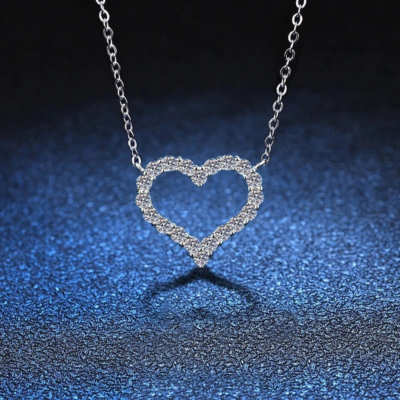 Korean Fashion Heart Shaped Zircon Necklace