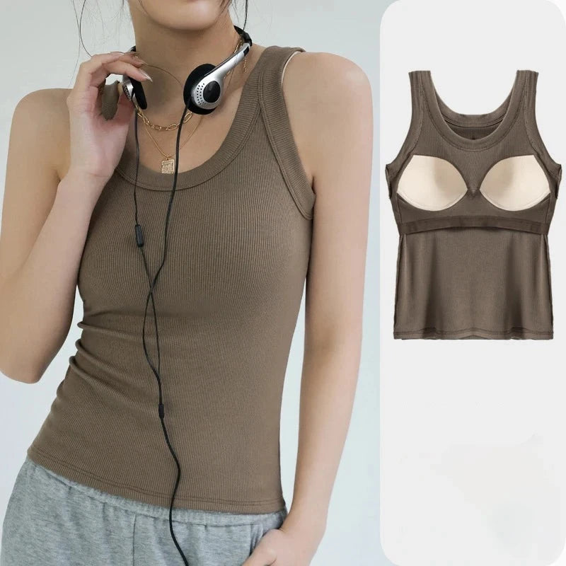 Modal Ribbed Camisole with Padded Bust