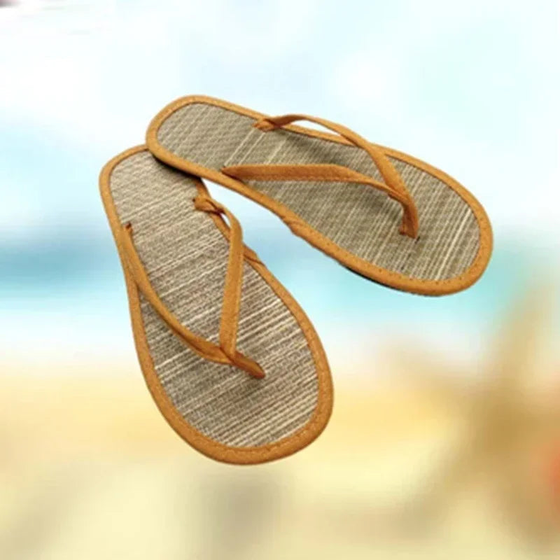 Bamboo Rattan Flip-Flops – Women’s Summer Slippers