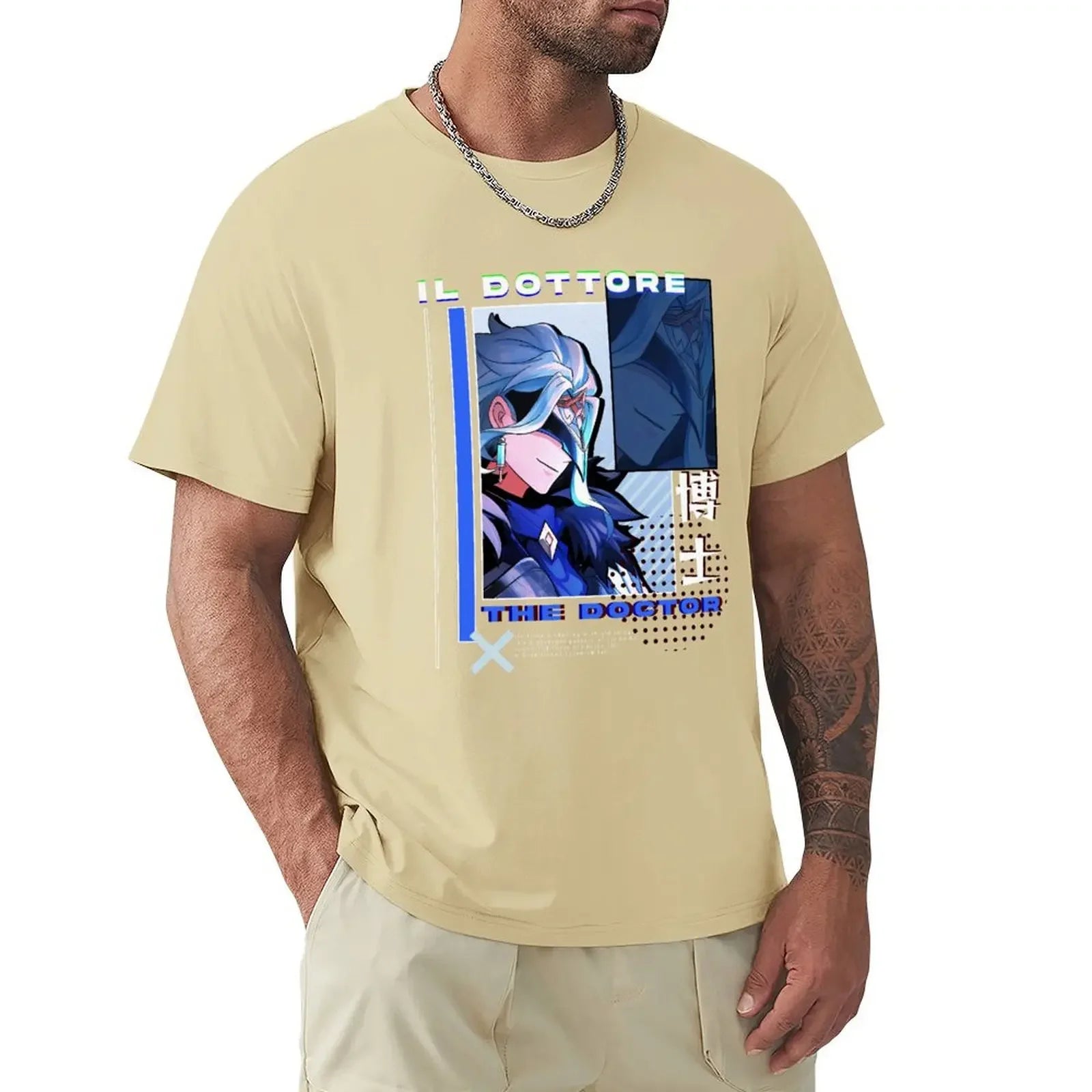 Men’s Genshin Impact Dottore T-Shirt | Oversized Casual Graphic Tee