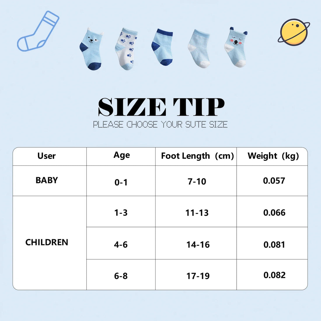 10 Pairs Baby Socks – Soft Cotton Cartoon Socks for Newborns & Toddlers