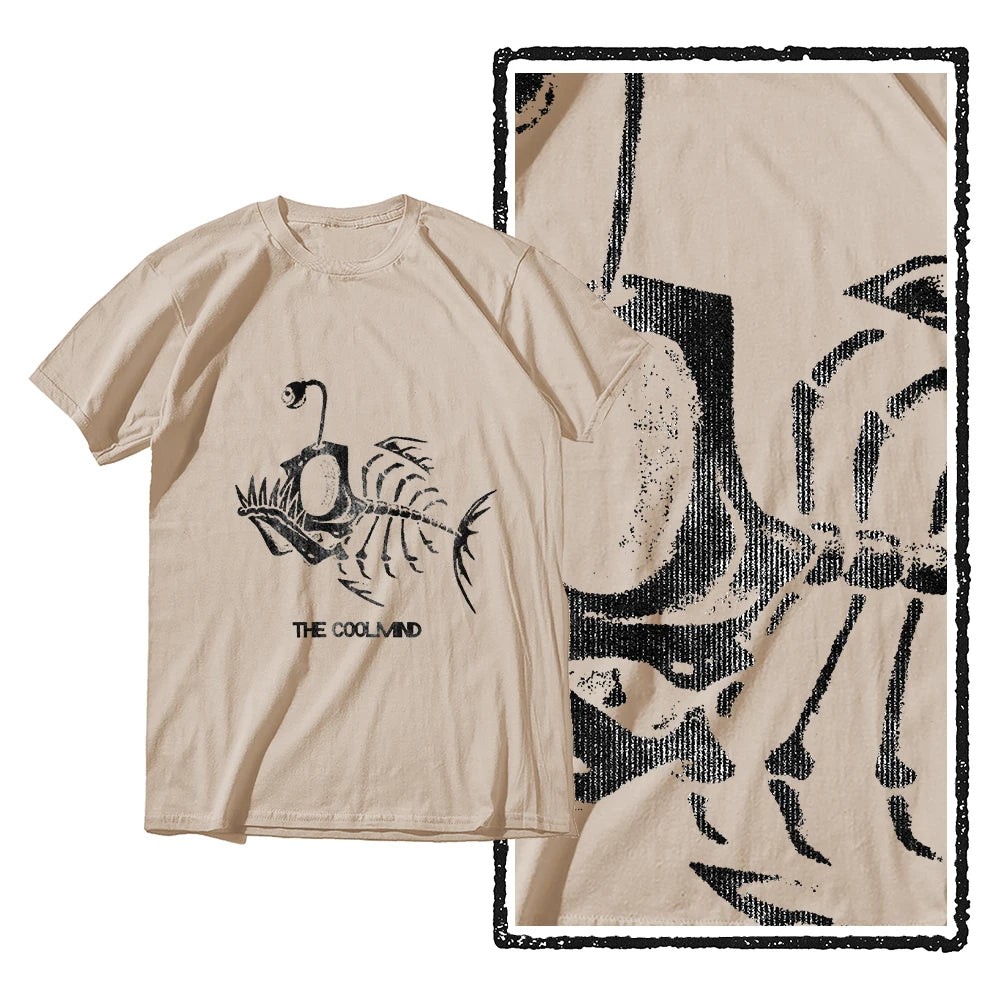 Bonefish Skull Deep Sea Fish Skeleton T-Shirt | Funny Fisherman Oversized Tee