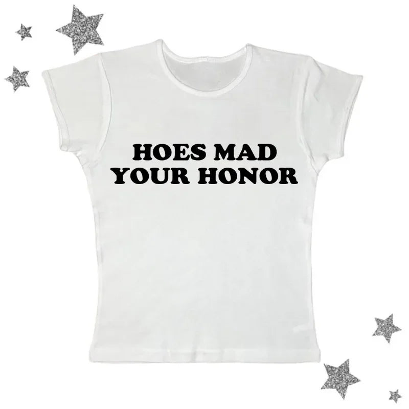 Aesthetic Vintage Y2K Baby Tee – Gothic Streetwear Crop Top