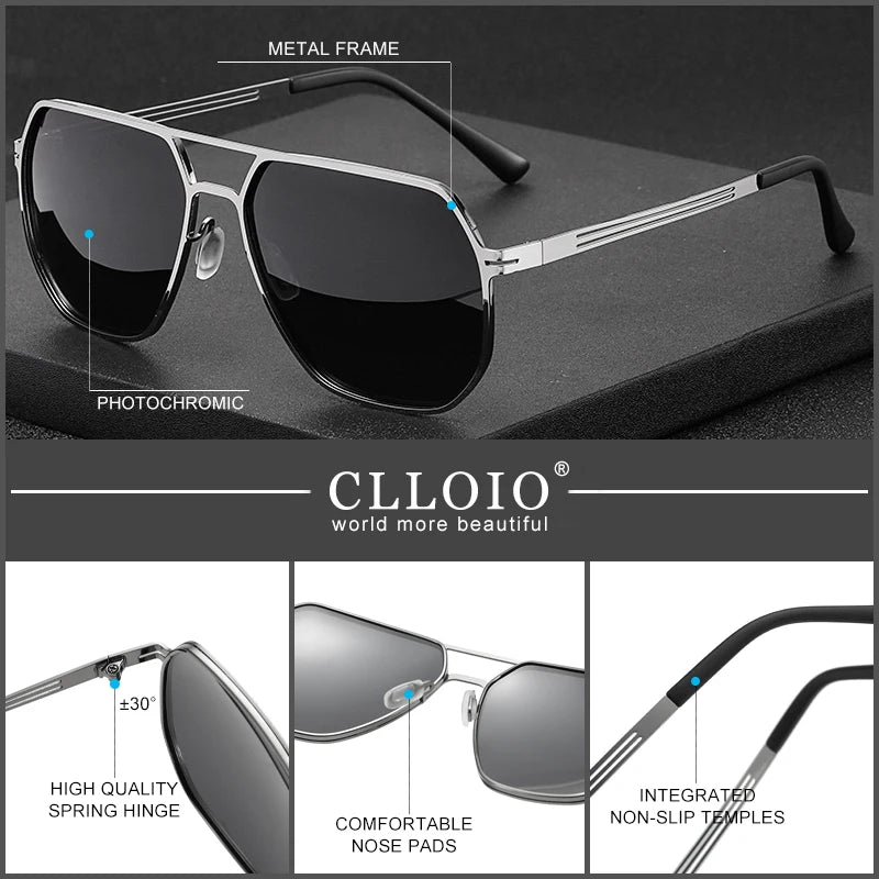 CLLOIO Photochromic Polarized Sunglasses for Men