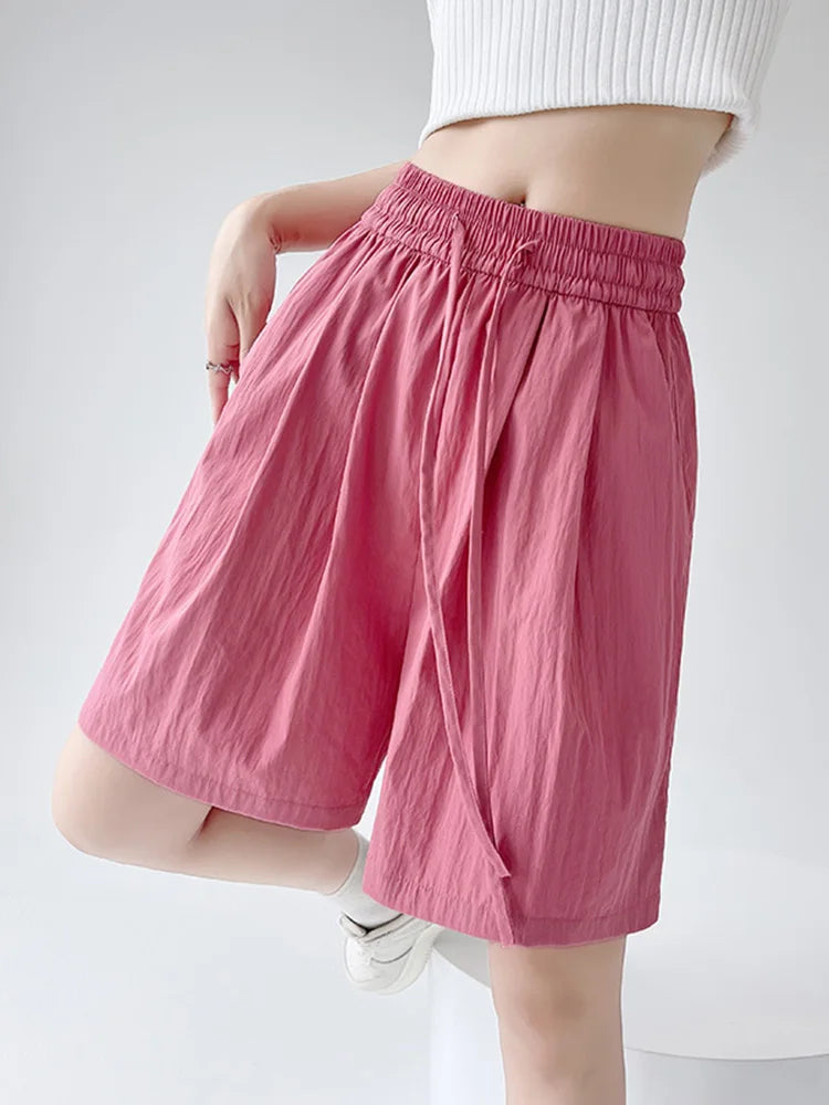 Women’s Summer Casual High-Waist Shorts | Soft Loose Beach Shorts with Pockets