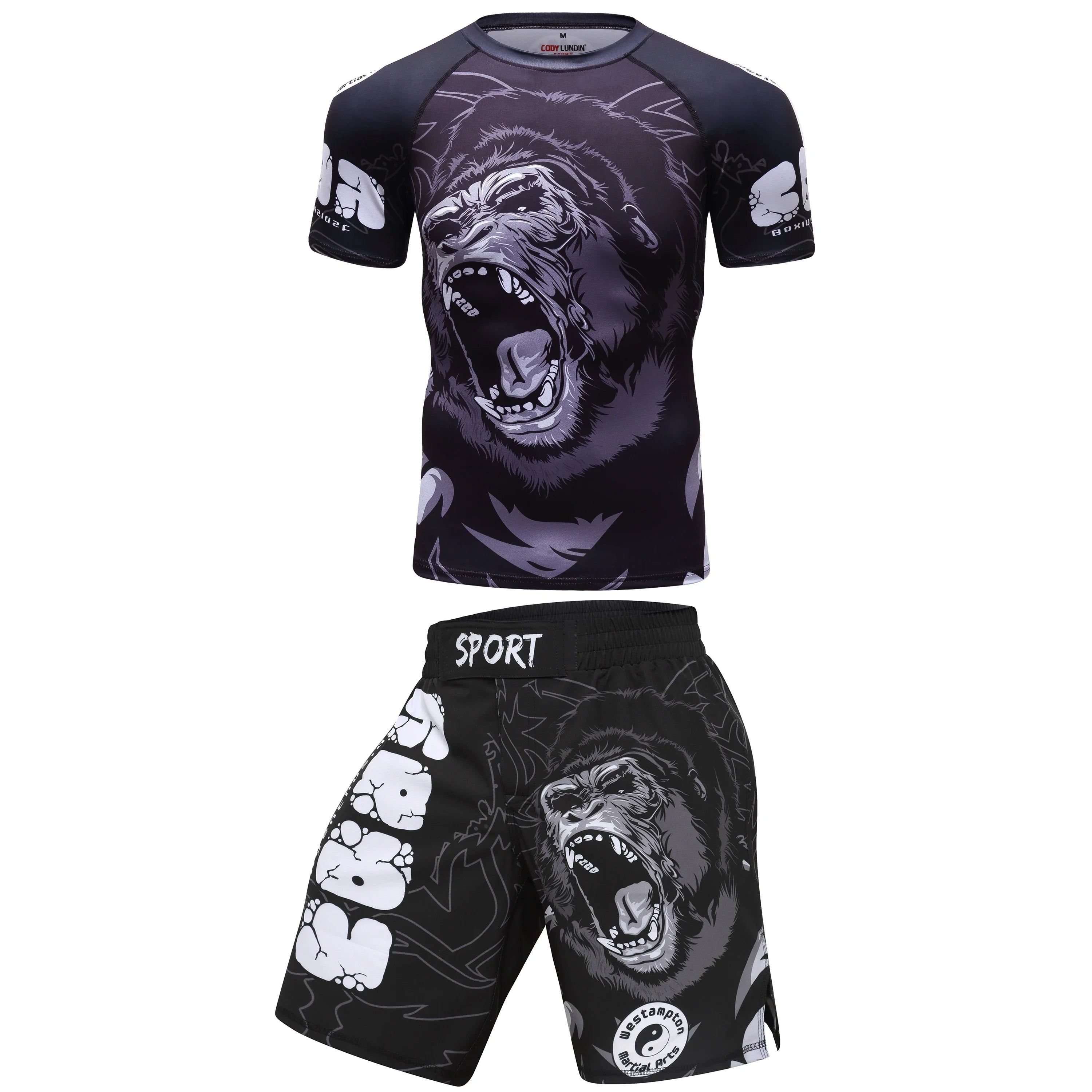 Two-Piece Sportswear Set – Rashguard & MMA Shorts