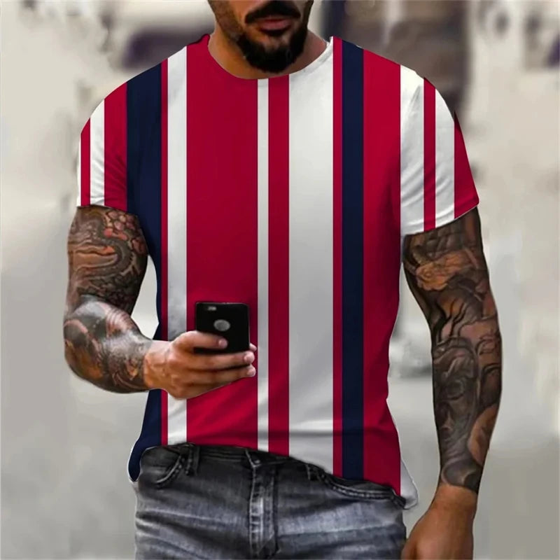 Unisex Oversized Stripe Print T-Shirt