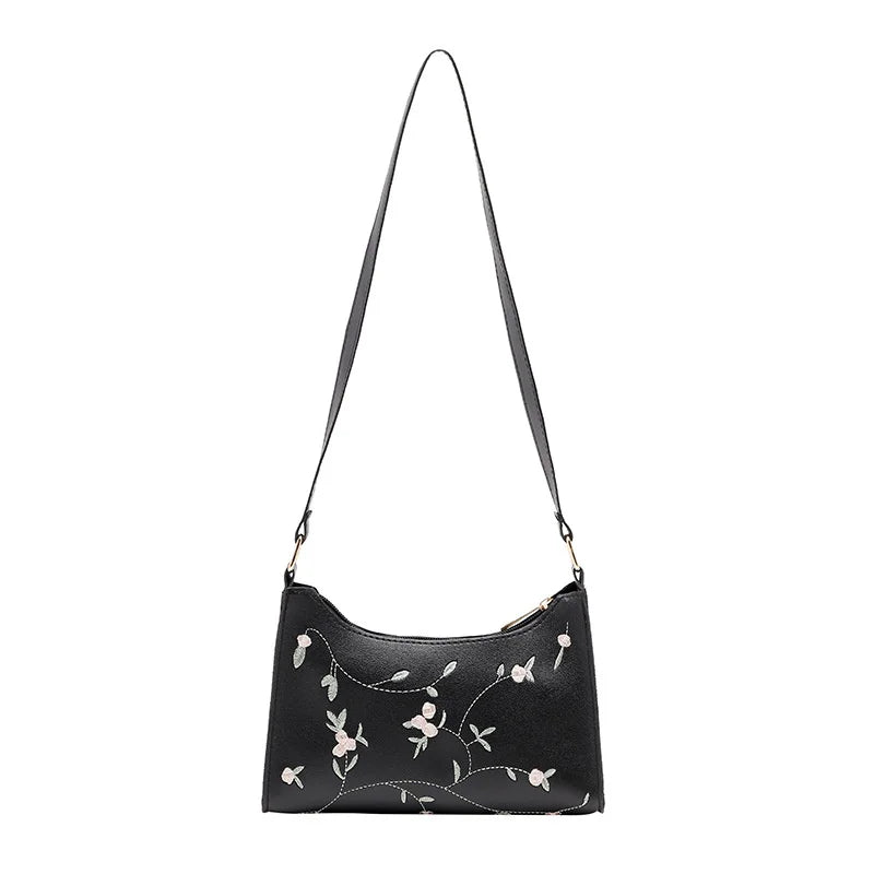 Summer Floral Lace Stitching PU Leather Shoulder Bag