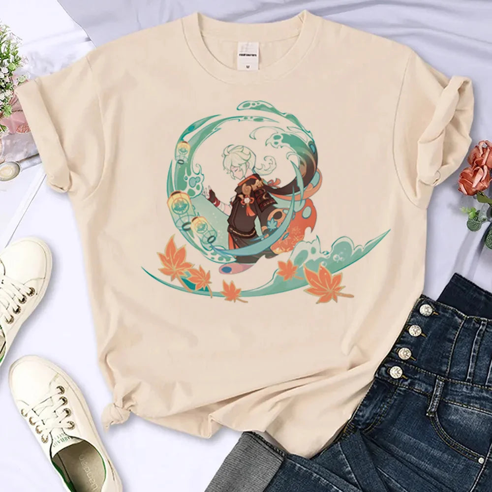 Women’s Genshin Impact Manga T-Shirt | Harajuku Summer Comic Tee