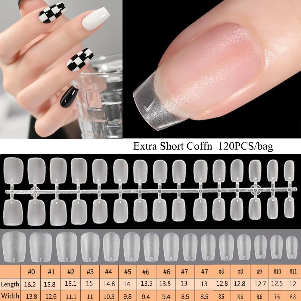 120pcs Matte Press On Nail Tips