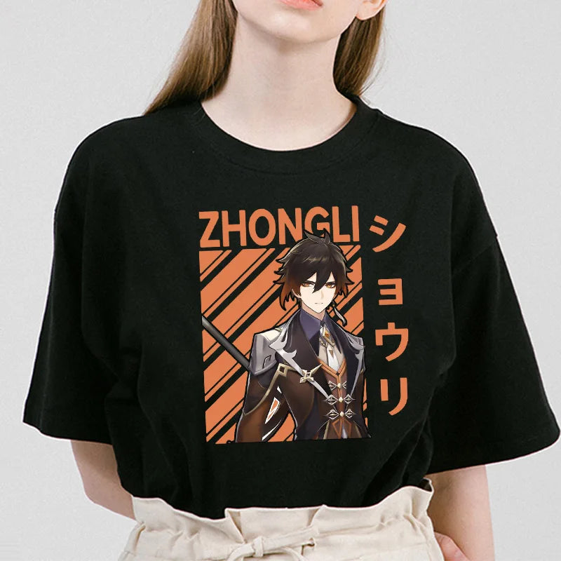 Women’s Genshin Impact Zhong Li T-Shirt | Cartoon Streetwear Tee