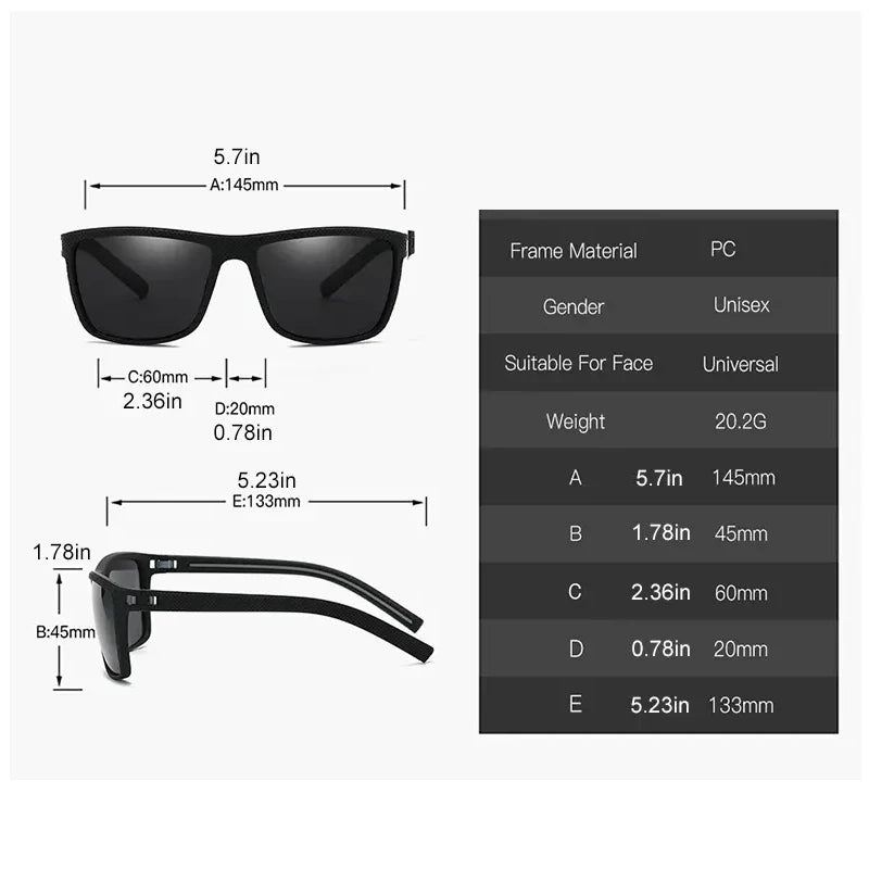 Square Polarized Sunglasses
