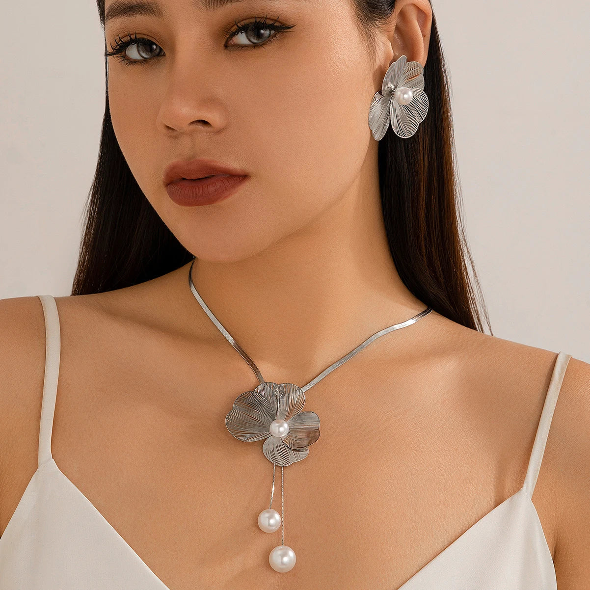 Romantic Pearl Flower Jewelry Set