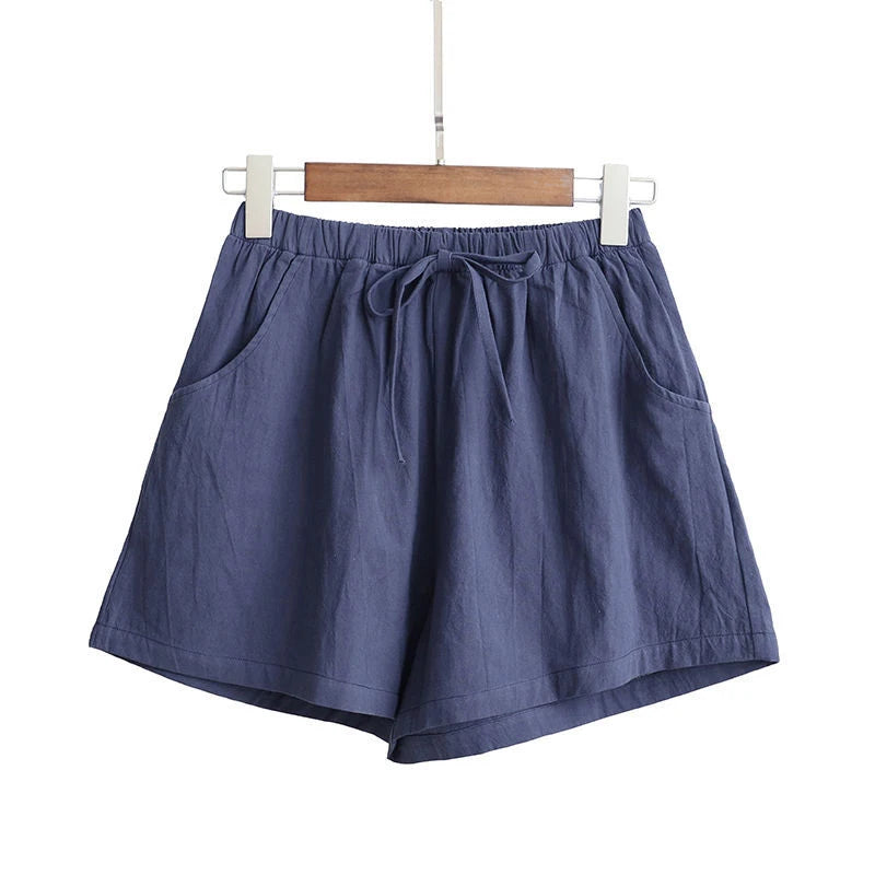 Women’s Summer Cotton Linen High-Waist Shorts | Casual Sports & Fashion Shorts
